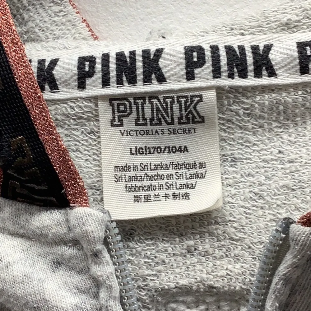 Victoria’s Secret PINK Rose Gold Sequence Size Large Hooded Sweater. Preloved - Image 2