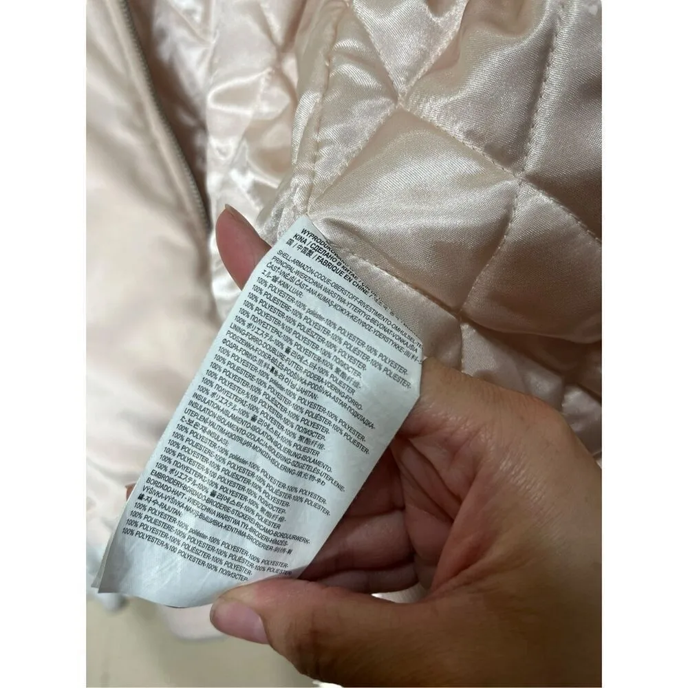 Vans Womens Bomber Jacket Tiger Floral Embroidery Baseball Pink Varsity‎ S - Image 7