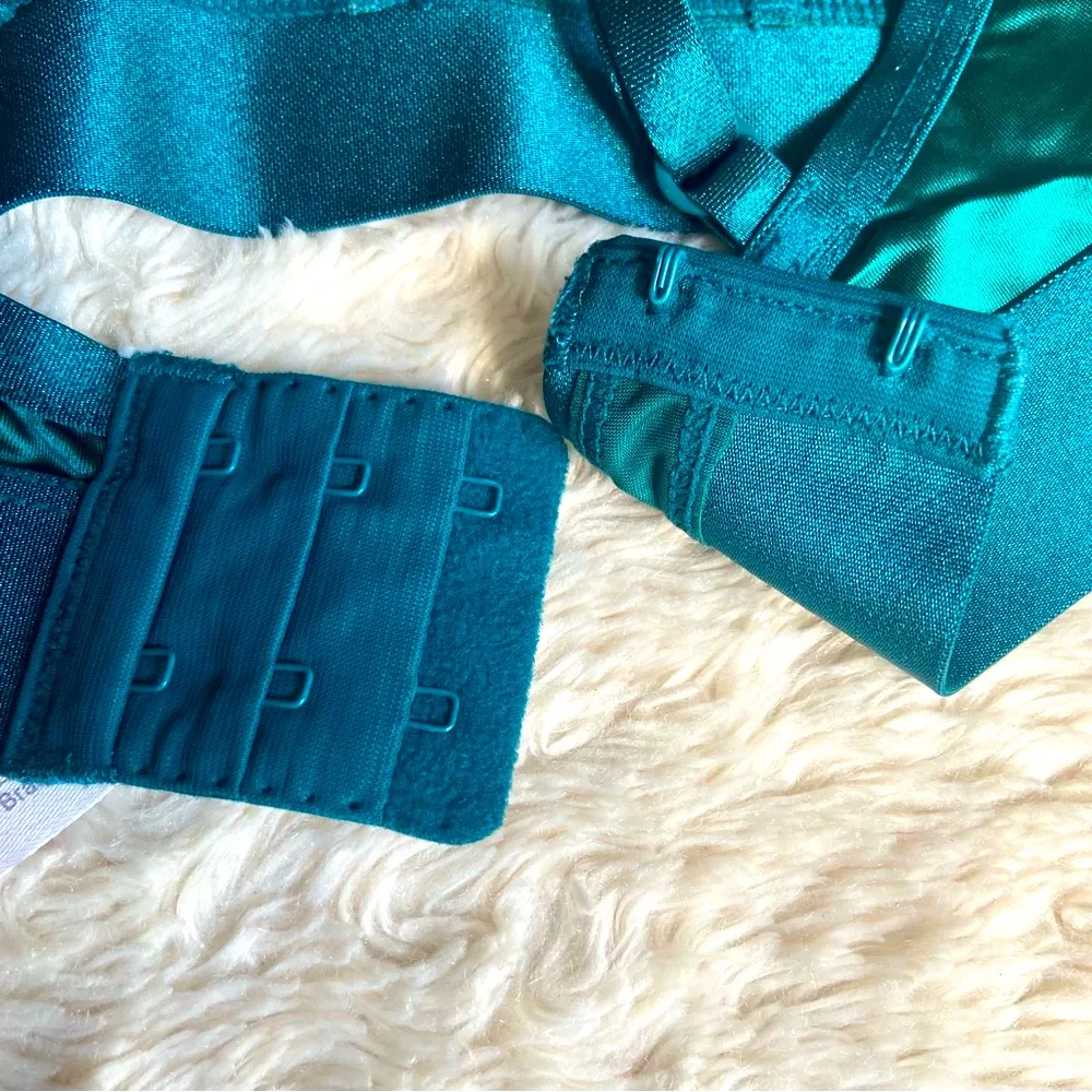 Auden Emerald Green Satin & Mesh Lined Luxe Collection Bralette S Small - Image 4