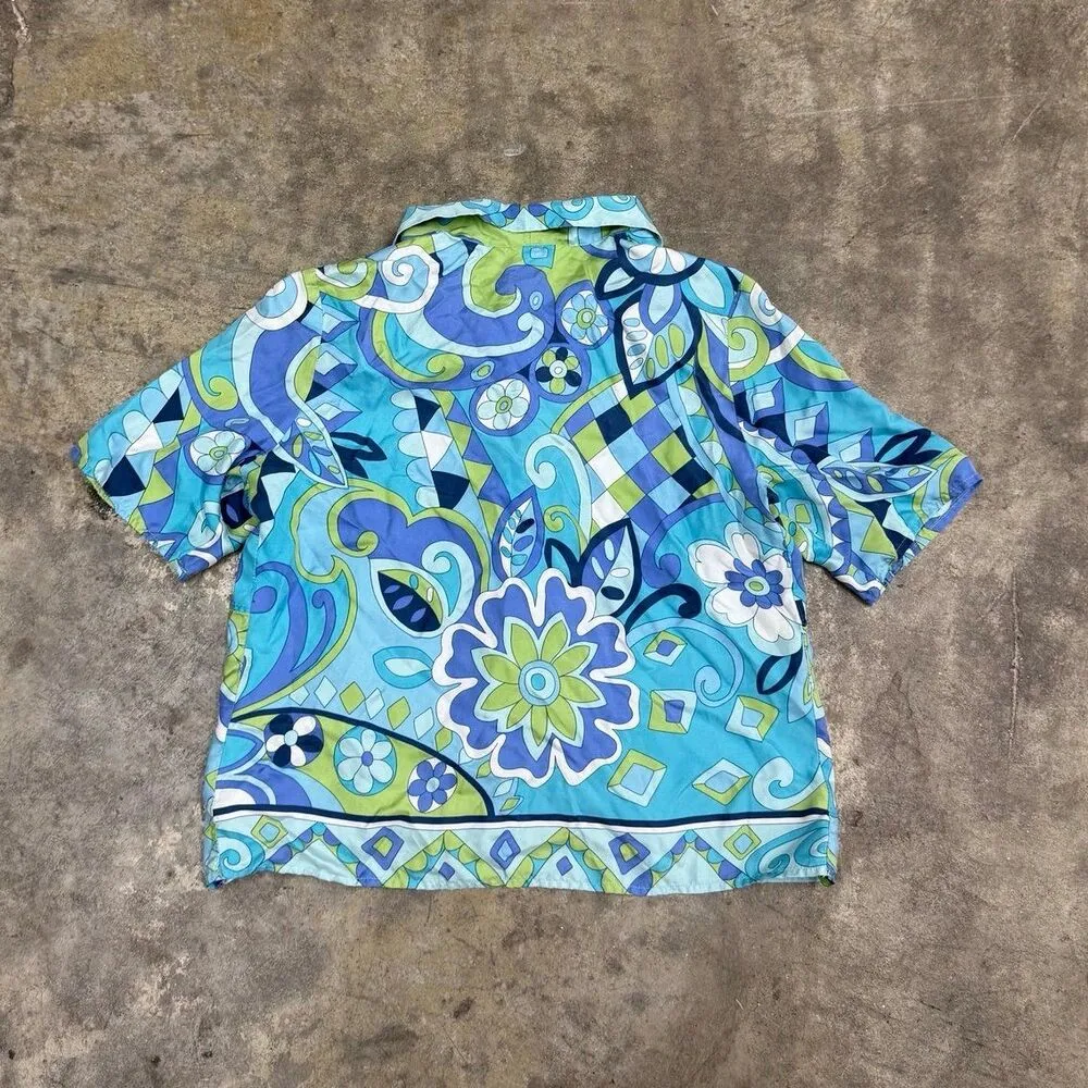 Vintage groovy floral 90s y2k button down top - Image 7