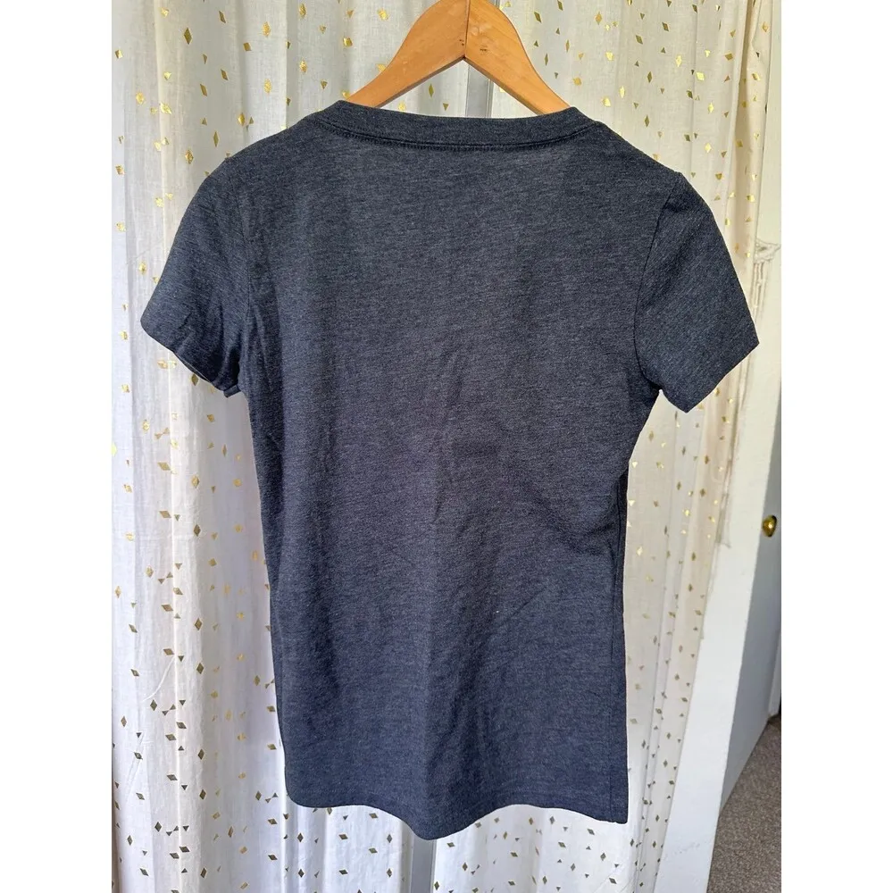 Volcom Women's The Only Constant Is Change Dark Heathered Gray V-Neck T-Shirt S - Image 3