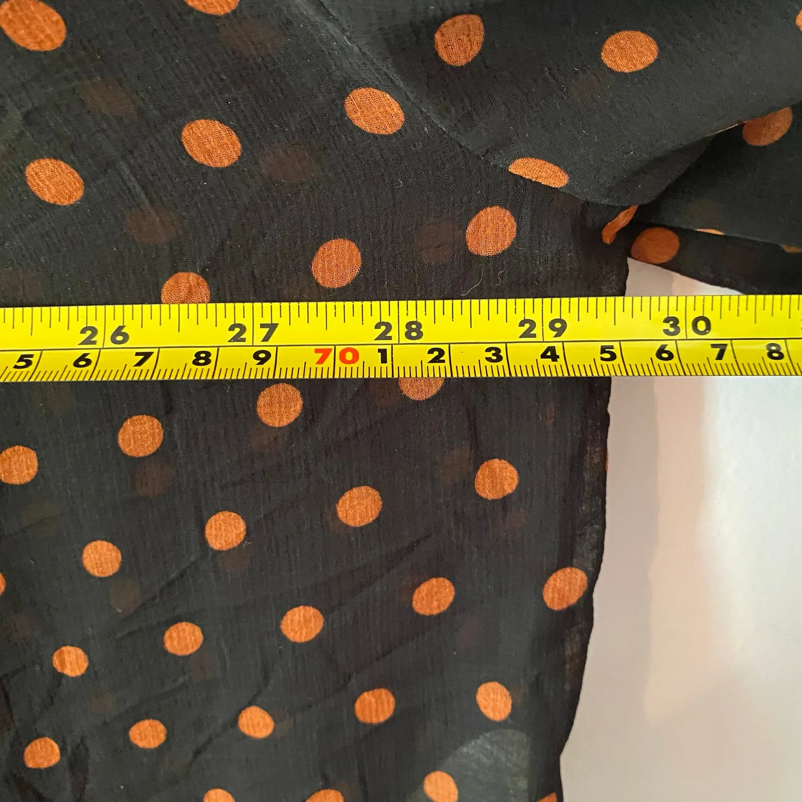 Free People Ciara Black Polka Dot Blouse Lightweight Transparent Women's Small - Image 8