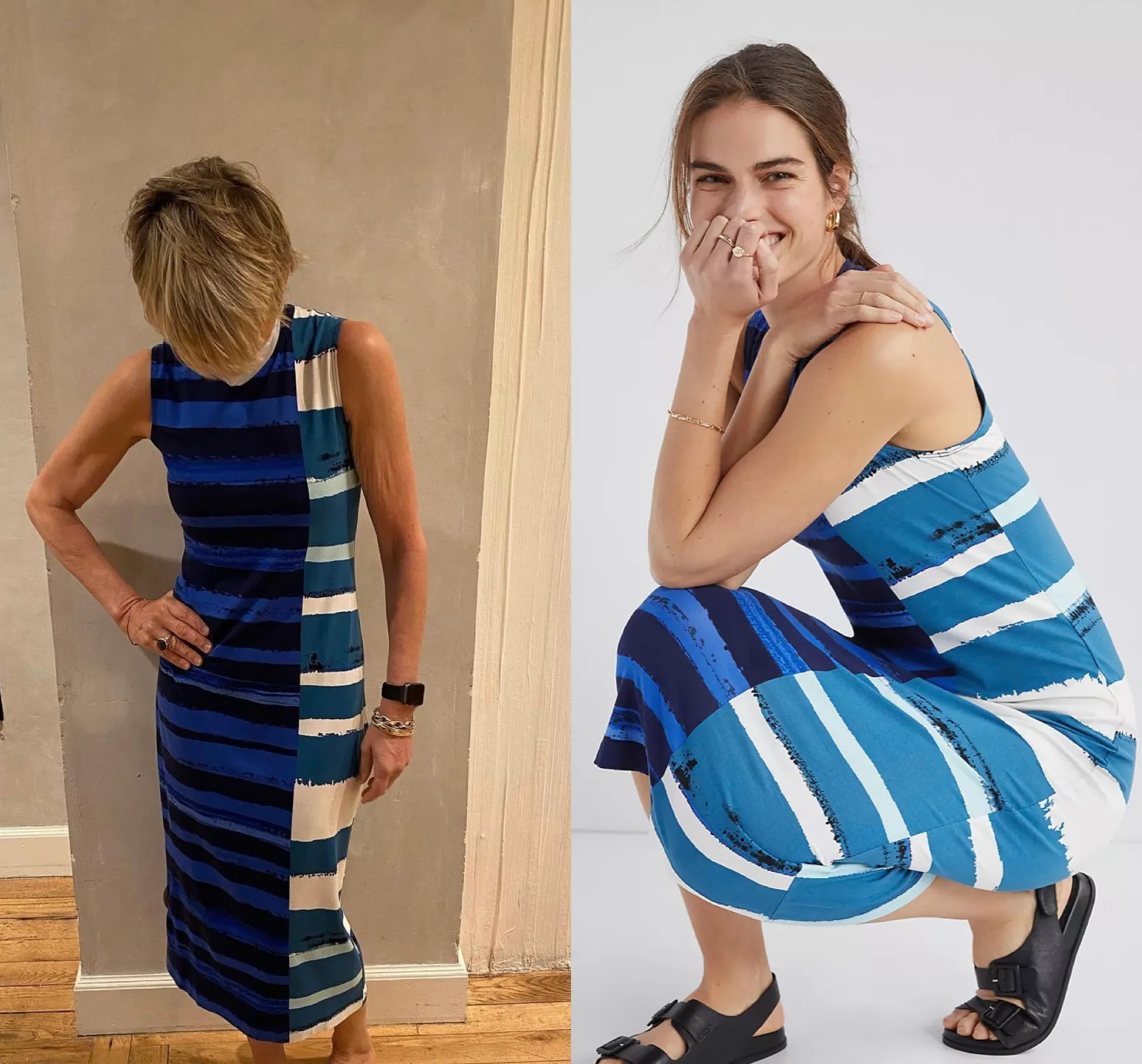 Anthropologie NWT $168  Corey Lynn Calter Blue Motif Striped Midi Dress XS - Image 6