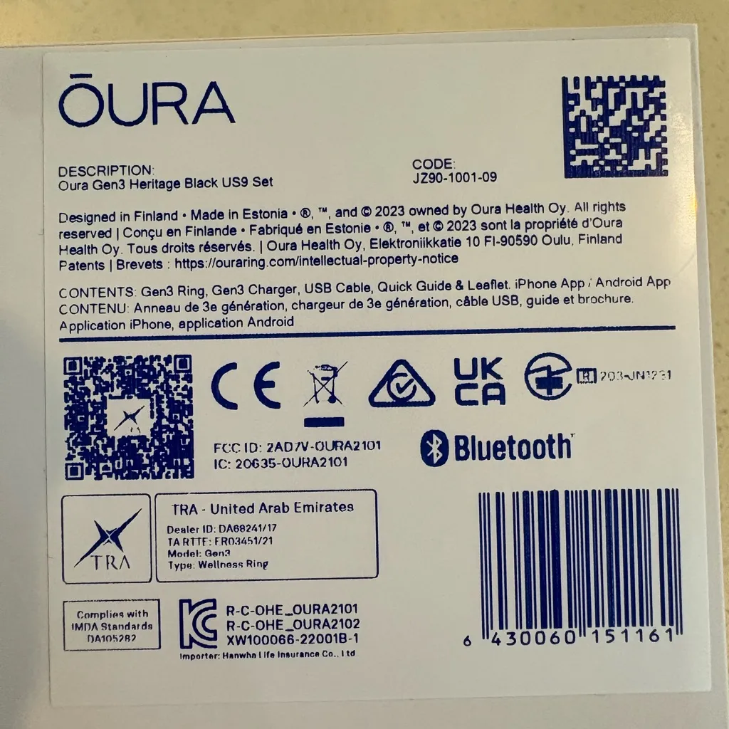 Oura Gen3 Heritage Black US 9 ring - Image 4