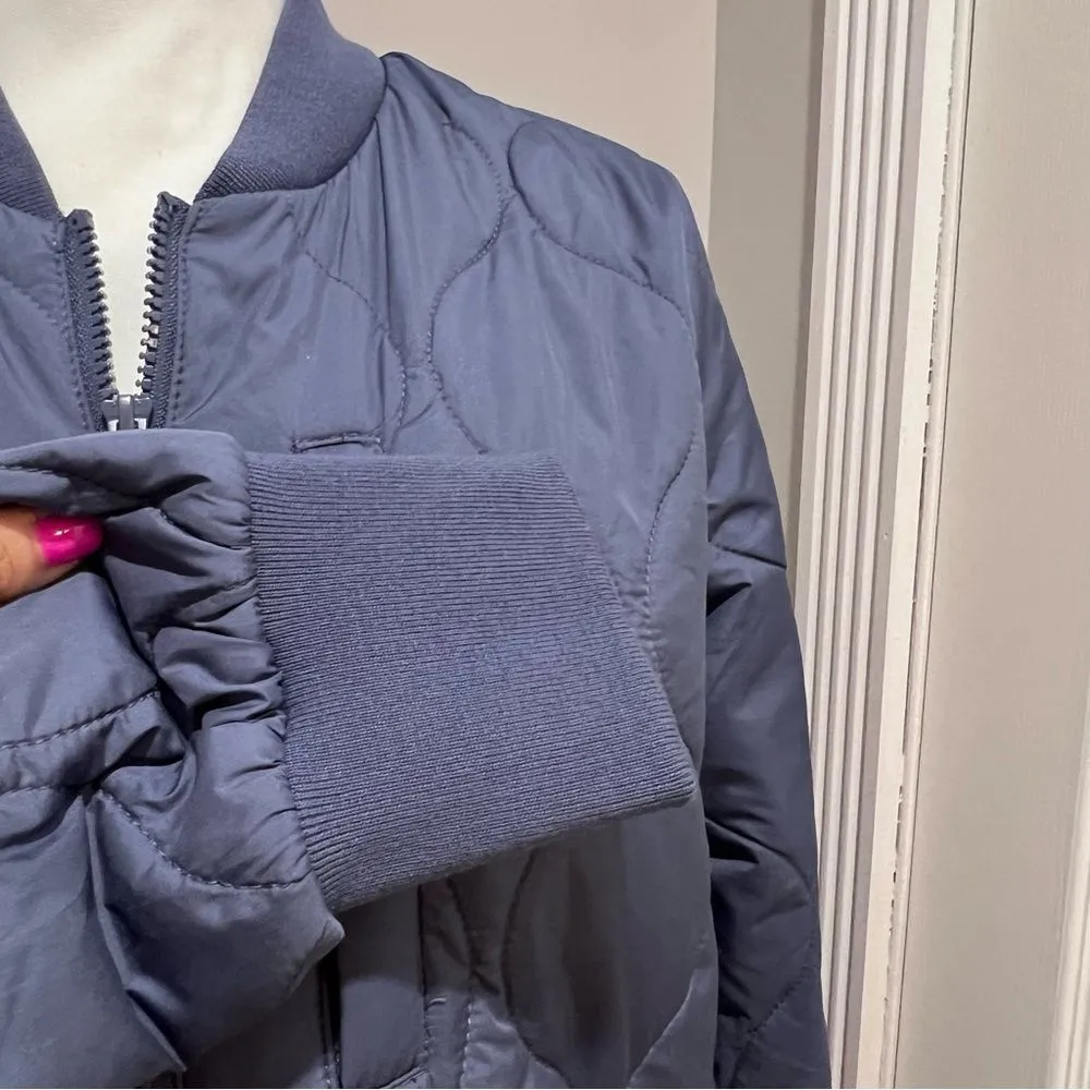 NWT Zella Longline Quilted Jacket full zip oversized women's size small - Image 8