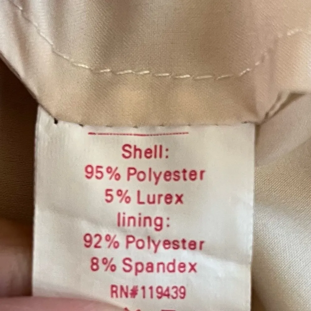 Julie Brown Blouse Ivory w/ Metallic Gold Stars Sleeveless Ruffle Top Sz 4 EUC - Image 10