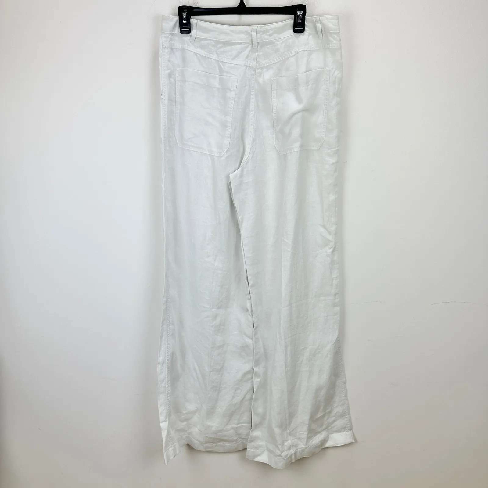 Madewell The Tall Zoe Relaxed Wide Pant in 100% Linen Salt White US 12T NWT - Image 15
