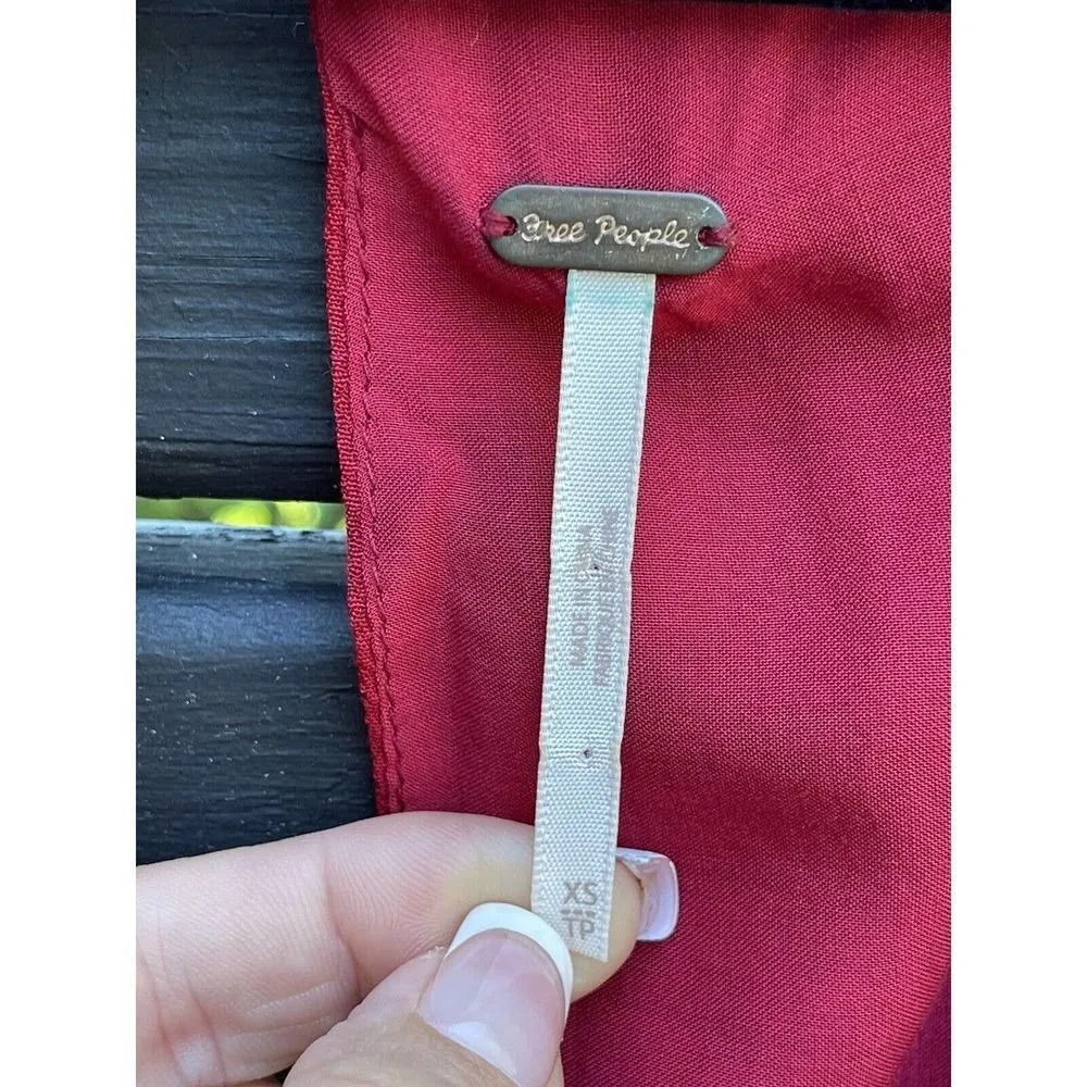 Free People $128 Two Faces Long Sleeve Mini Dress - Red Floral Size XSmall - Image 4