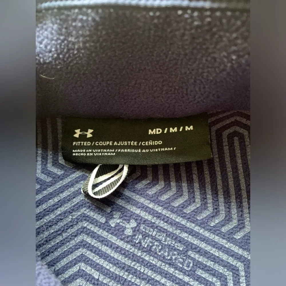 Under armour navy blue zip up jacket fitted medium - Image 5
