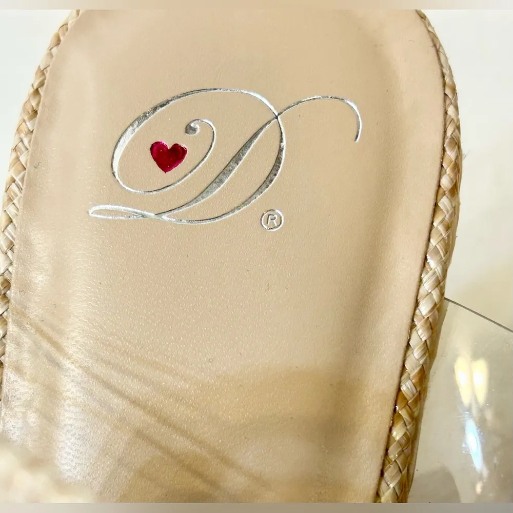 Heart in D Zahara Double Strap Espadrille Wedges Natural/Clear Size 9 Tan - Image 12