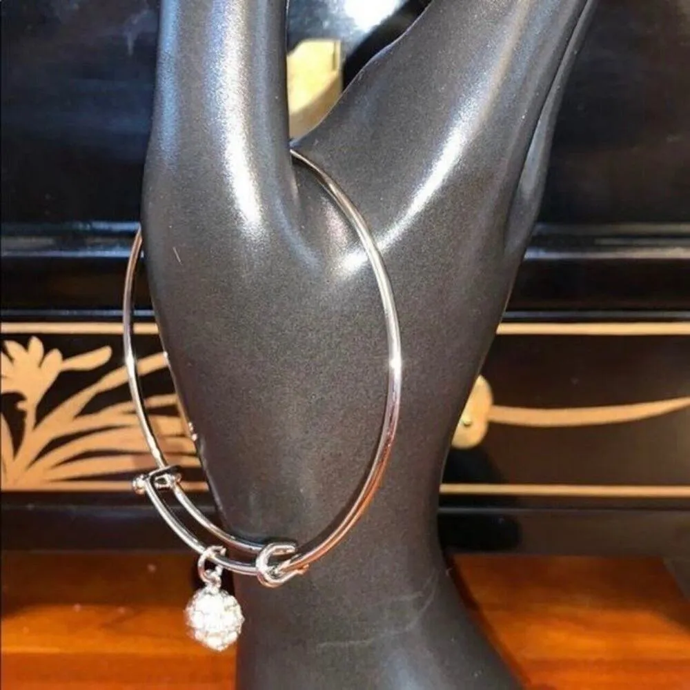 Swarovski Crystal Fireball Bangle Bracelet Silver - Image 7