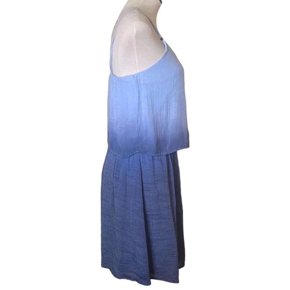 PRETTY BCX Blue Ombre Popover Spaghetti Strap Mini Dress - Image 6