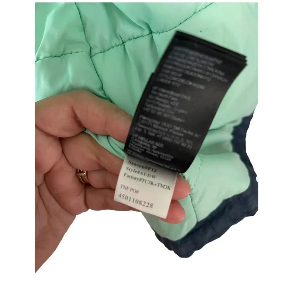The North Face Women Blue Teal Insulated Hooded HyVent Jacket Size Small - EUC - Image 10