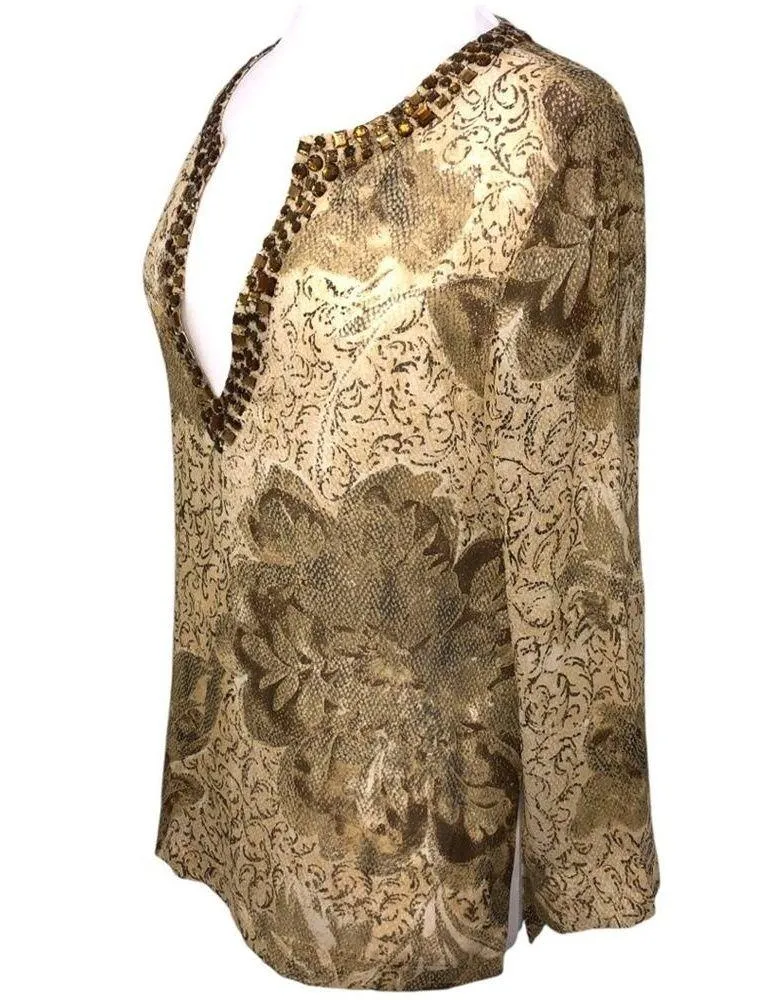 Chico’s Kanya Embellished Semi Sheer Tunic Top Small NWT - Image 3