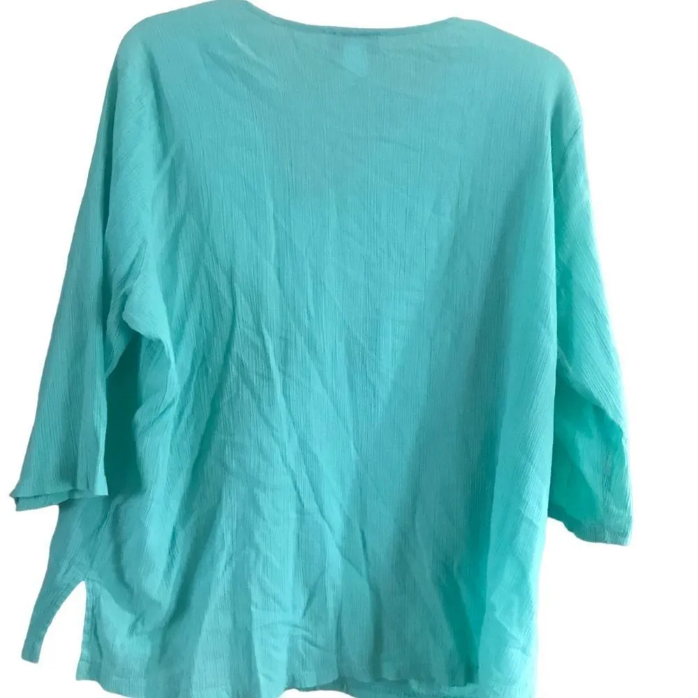 Cathy Daniels Cathy Daniel Size 3X Mint Green Blouse - Image 7