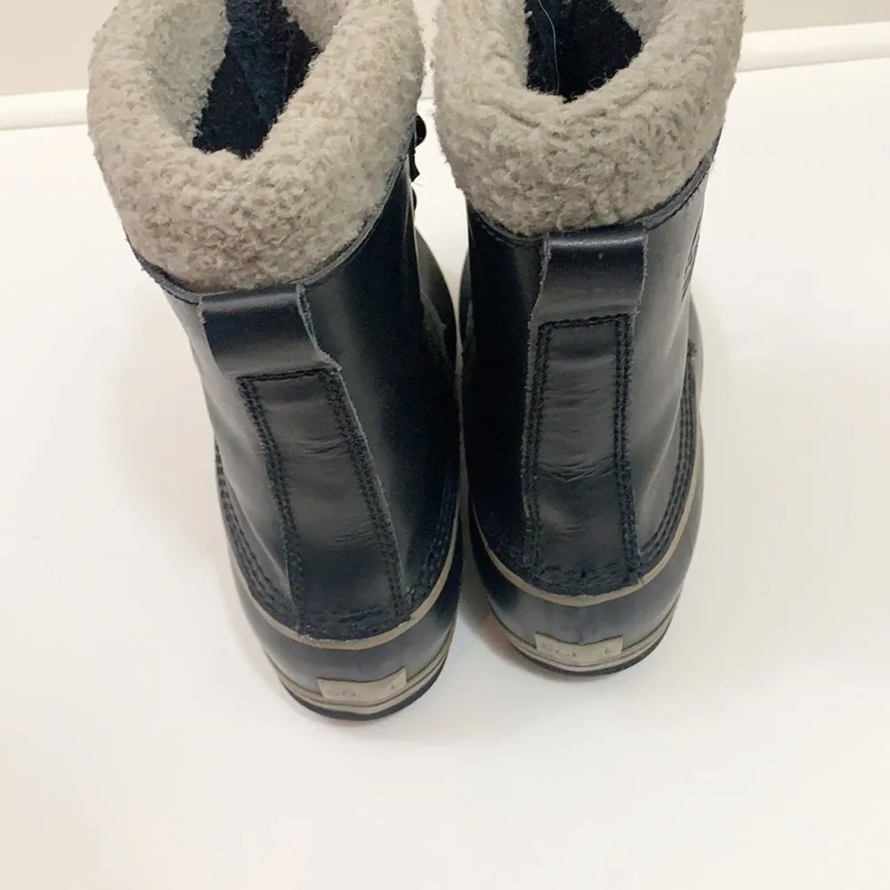 Sorel Waterproof Winter Black/Tan Lace-up Rubber Faux Fur Boots - Image 6