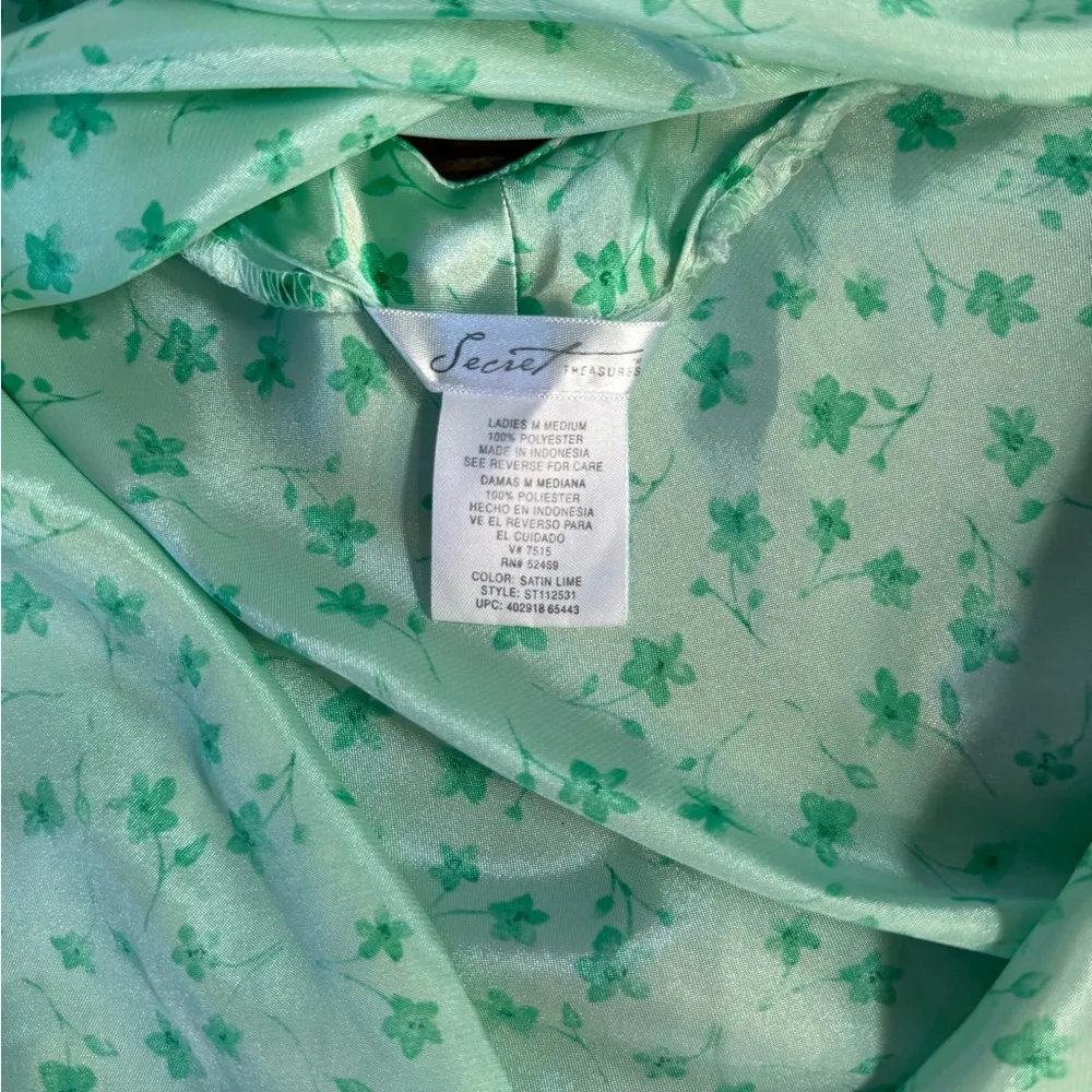 Y2K Style Green Floral Slip Dress With Lace Up Back ~ Size Medium 💚🍄 - Image 7