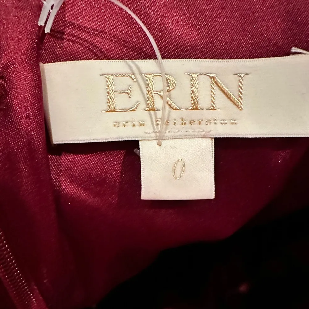 ERIN fetherston Jacquard Flared Crimson Burgundy Maroon Sleeveless Dress 0 Red - Image 6