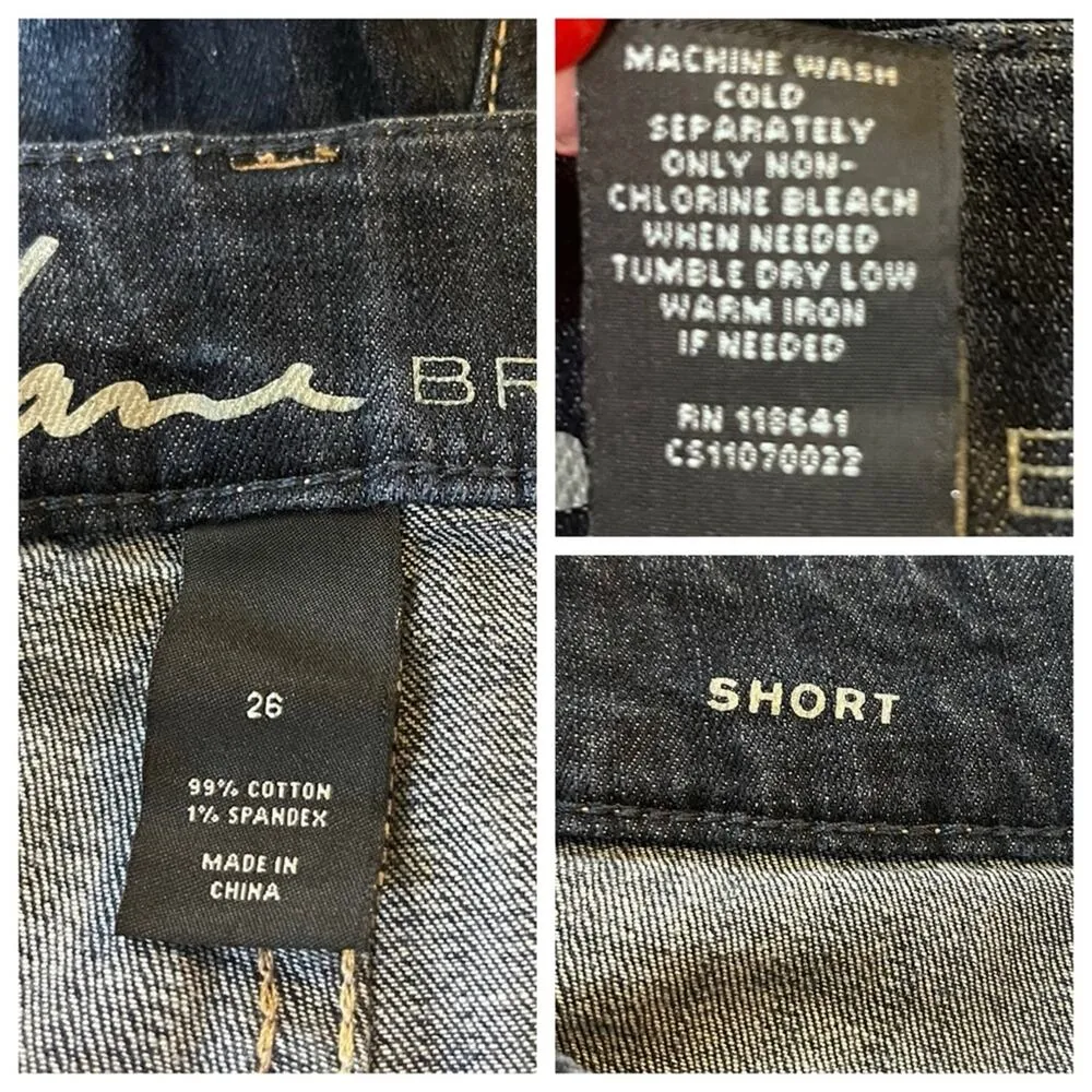 Lane Bryant Jean Shorts Cut Off Raw Hem Dark Wash Mid Rise Women’s Plus Size 26 - Image 5