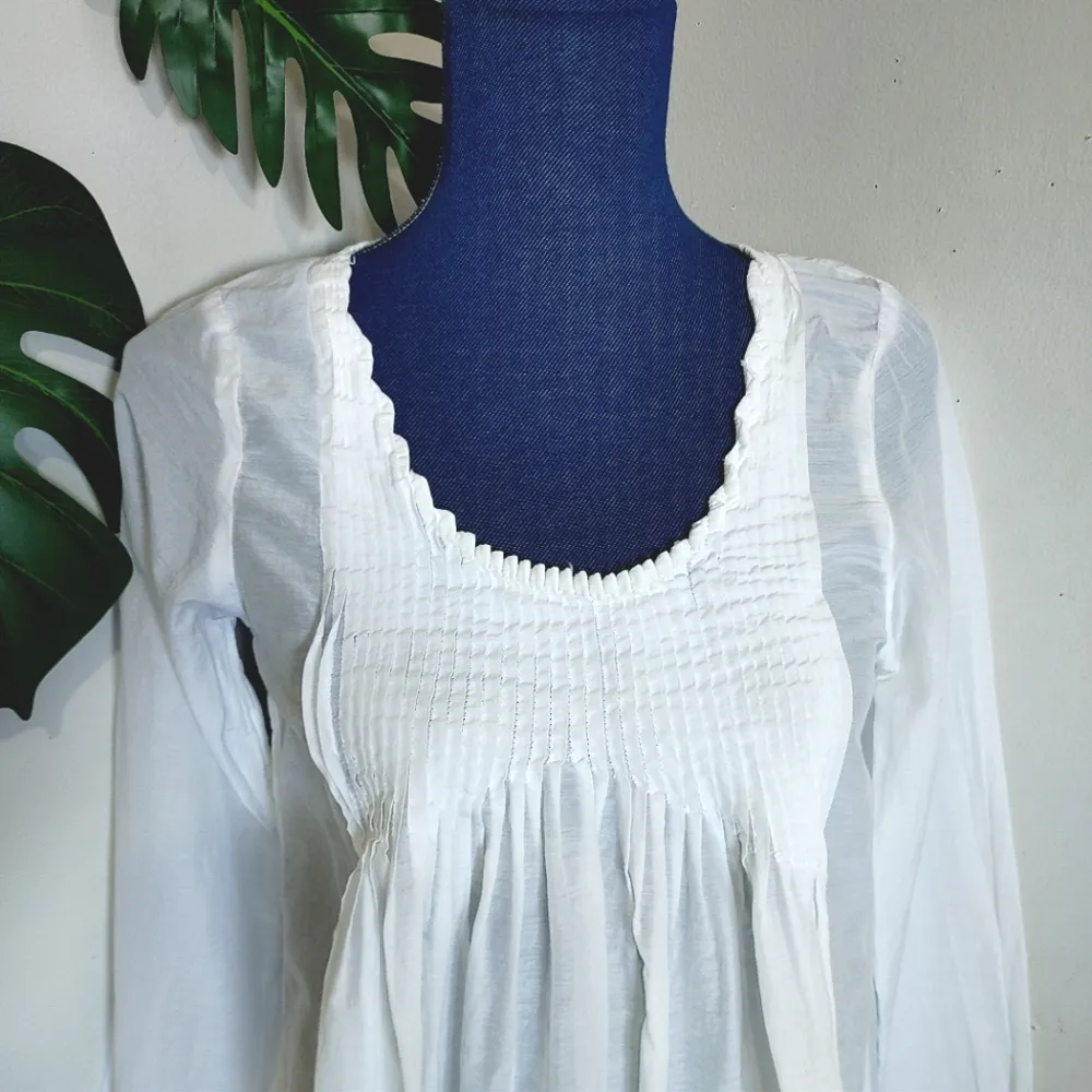 CP Shades Cotton Silk Flowy White Top - Image 2