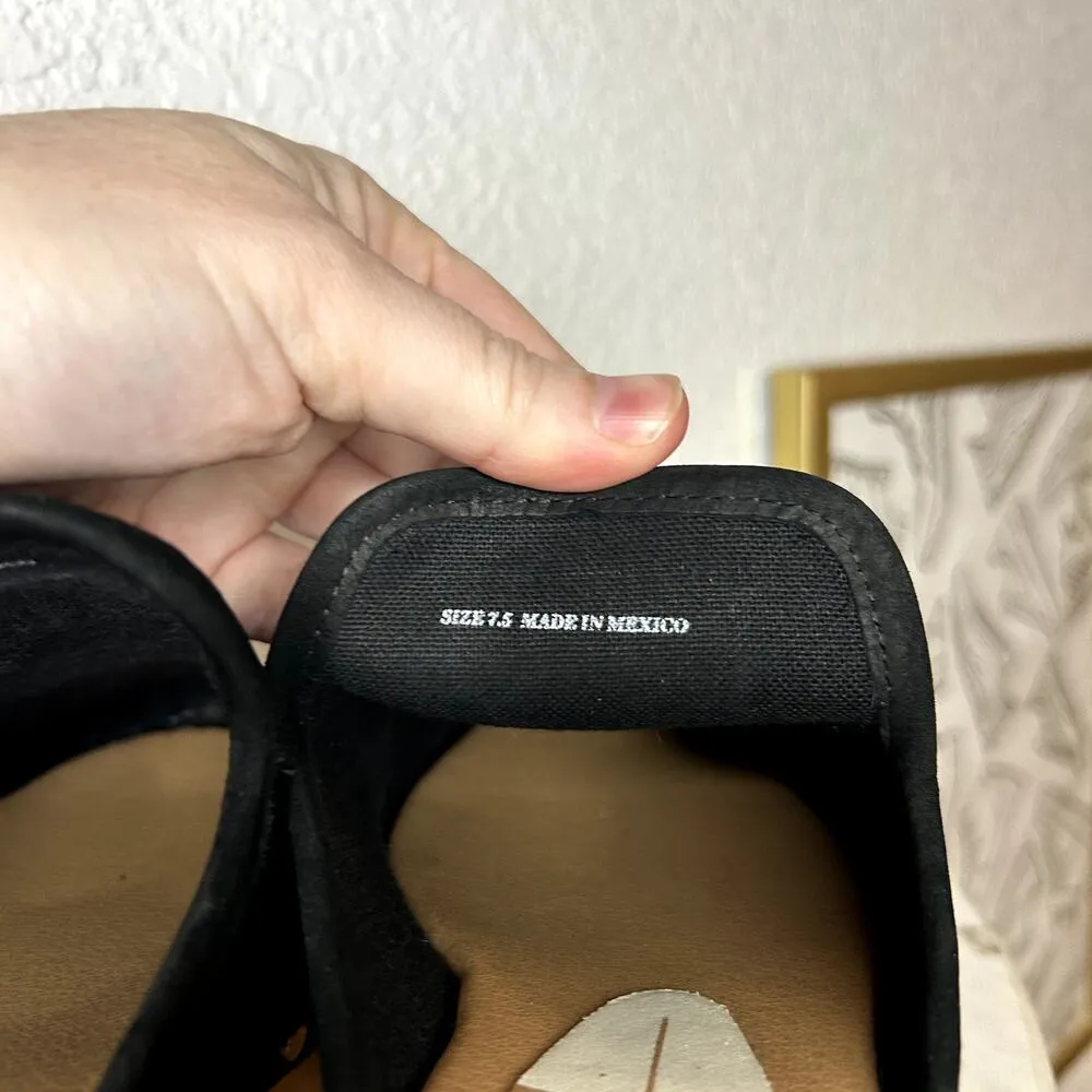 Dolce Vita Closen Nubuck Cord Studded Clogs Mule Wood Womens Size 7.5 Black - Image 6