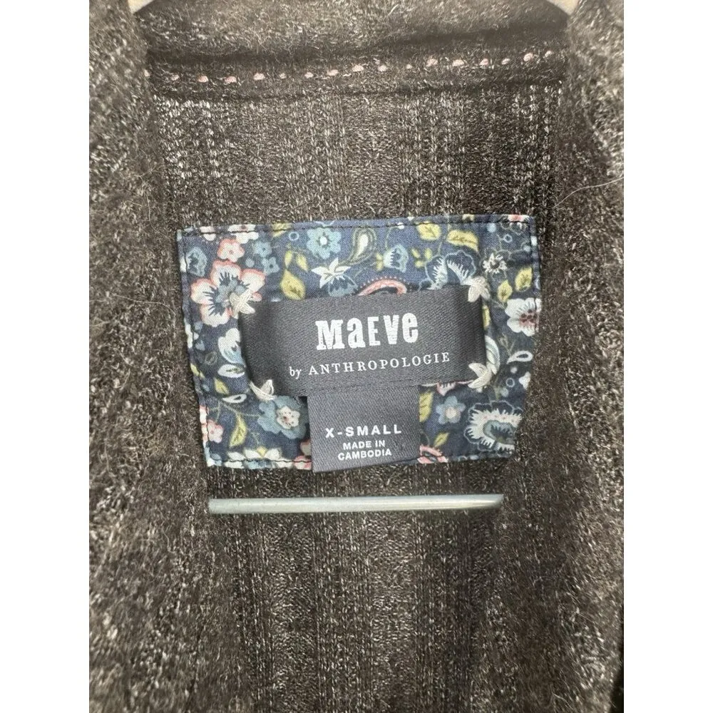 Maeve Anthropologie Rafela Hucci Surplice Top XS Brown Minimalist‎ Granolagirl - Image 3