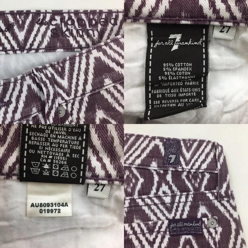 7 FAM Skinny Diamond Print Crop Jeans 27 - Image 9