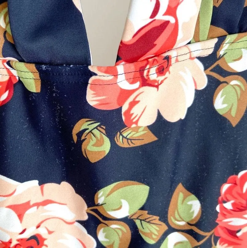 COCOSHIP Retro Floral One Piece Backless Swimsuit - Image 8