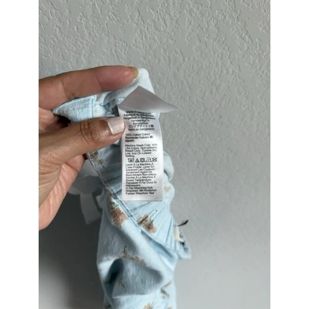 J.Crew Women’s Christmas Holiday Dog Print Waist Tie‎ Pajamas Pants Size Small Blue - Image 6