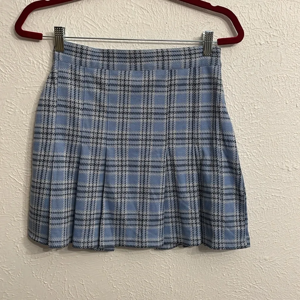 NWT Free People Honey Pleated mini skirt ocean blue - Image 4