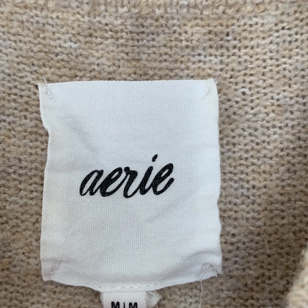 AERIE UNREAL STRIPED SWEATER BLACK CREAM MEDIUM OVERSIZED - Image 3