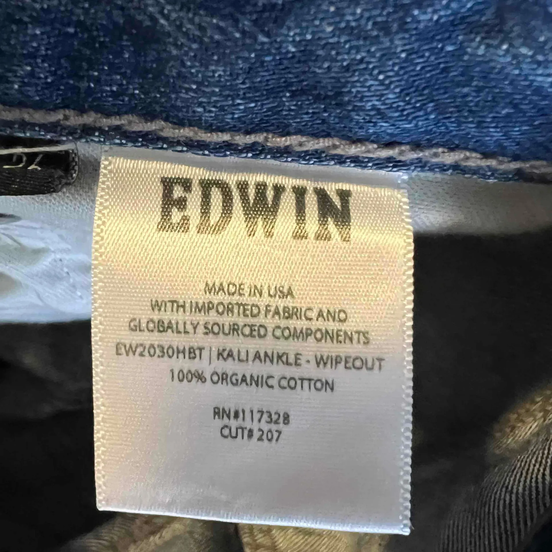 Edwin Jeans‎ Kali Ankle Indigo Button Fly Ankle Vintage Straight Womens 26 New Blue - Image 5