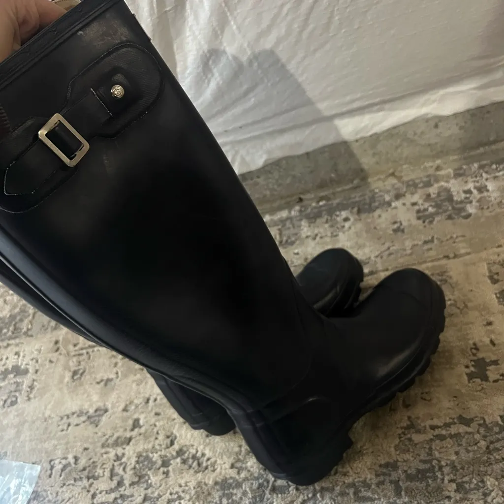 Hunter Dark Purple Tall Rain Boots Size 5 Women's 36 EU - Image 3