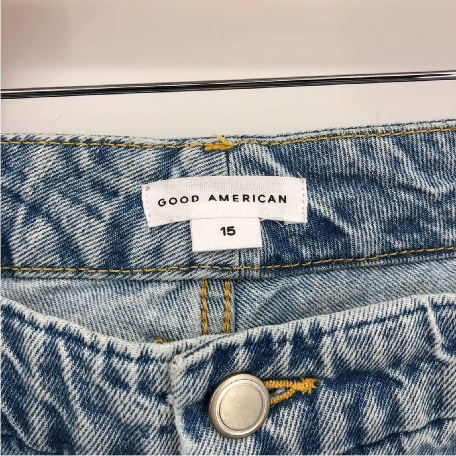 Good American 90s Duster Indigo High Rise Crop Straight Leg Jeans NEW 15 PLUS - Image 6