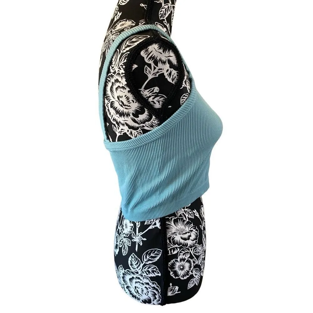 Colsie Ribbed Cropped Cami Tank Top Crop Workout Sleepwear White Size XL - Image 4