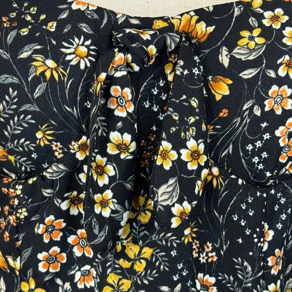 Sonoma X-Large Crop Top Floral Sleeveless Sweetheart Neckline Smocked Padded Cup - Image 2