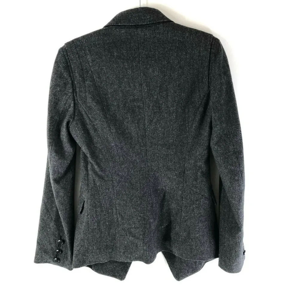 Miss Me Womens Blazer Jacket Double Breasted Wool Blend Gray Size S - Image 2