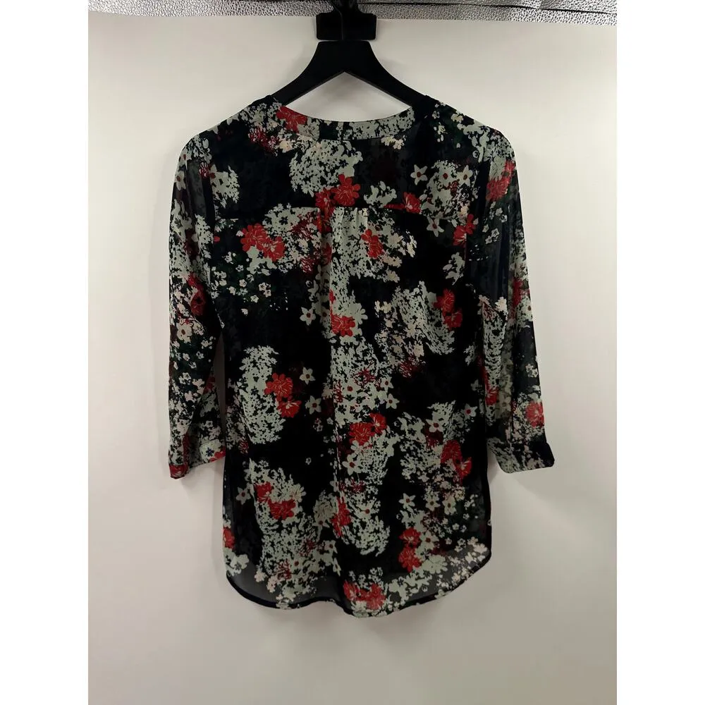 A Pea in the Pod Floral Sheer Maternity Blouse Size Small - Image 5