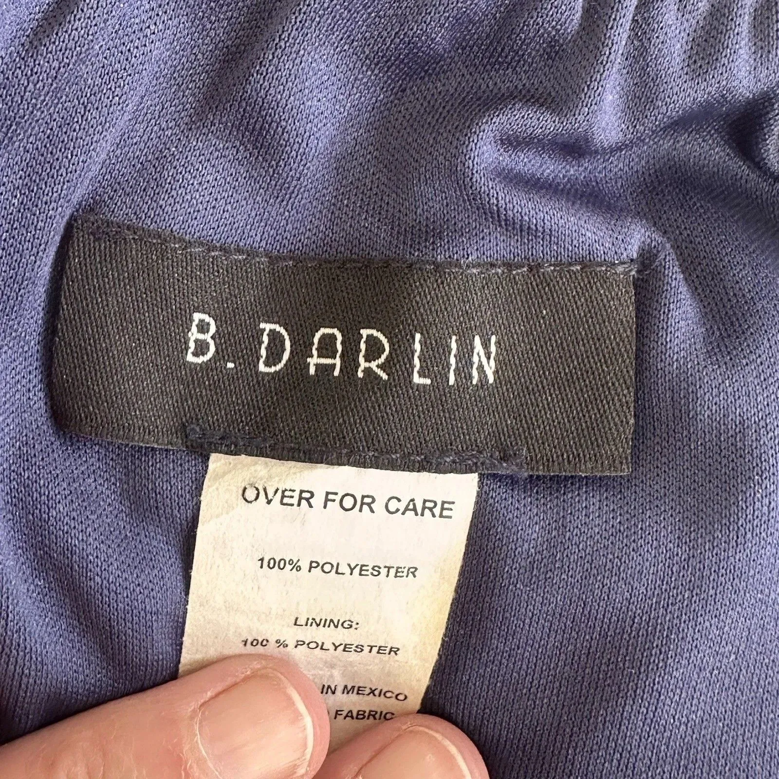 B. Darlin Evening Gown Prom Dress Womens 18 Navy Blue Rhinestone Halter Straps - Image 12