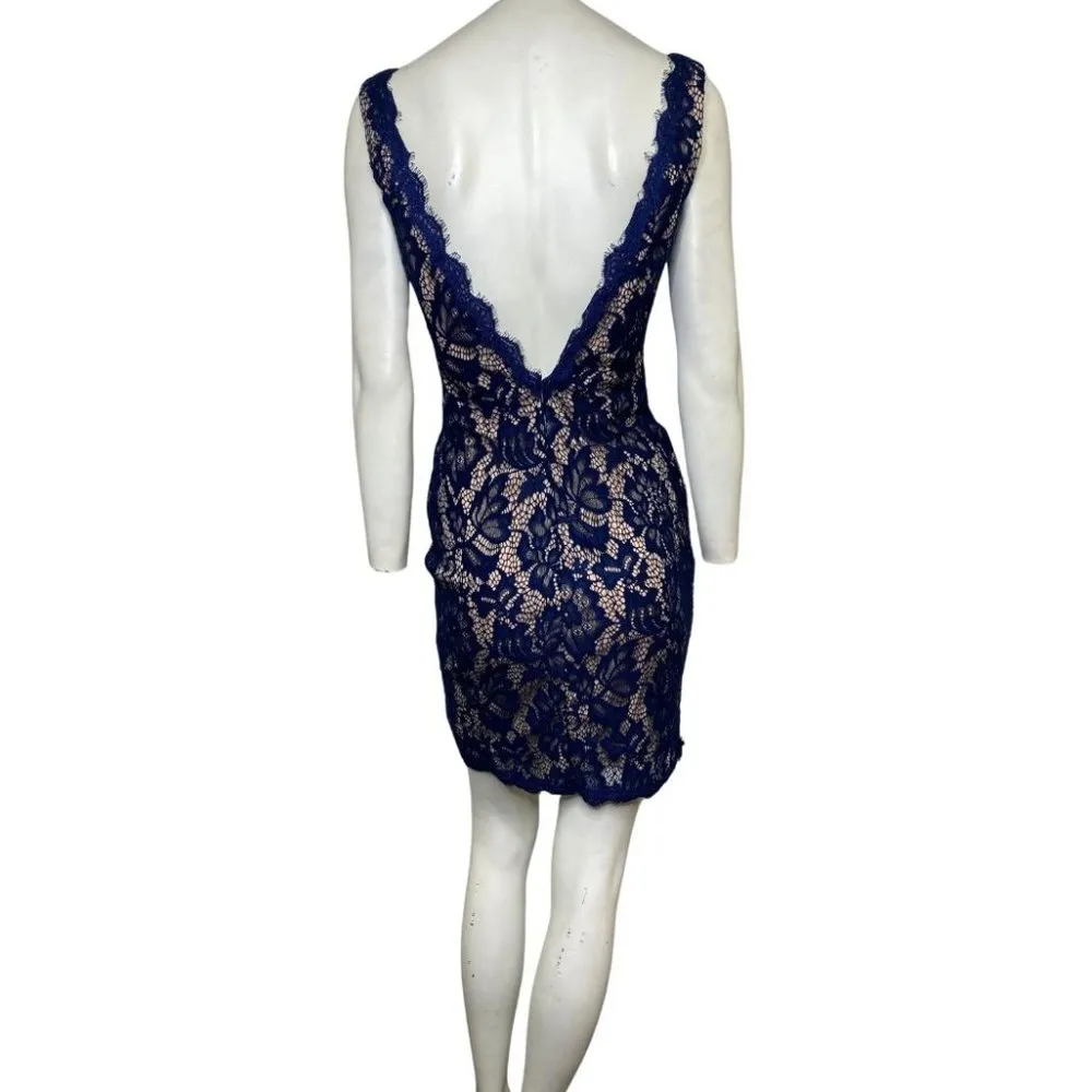 Jovani Navy Lace Cocktail Dress JVN55157 Size 2 NWT - Image 2