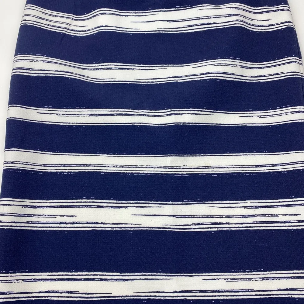 Zara Basic Collection Navy Blue White Striped Pencil Skirt S - Image 2