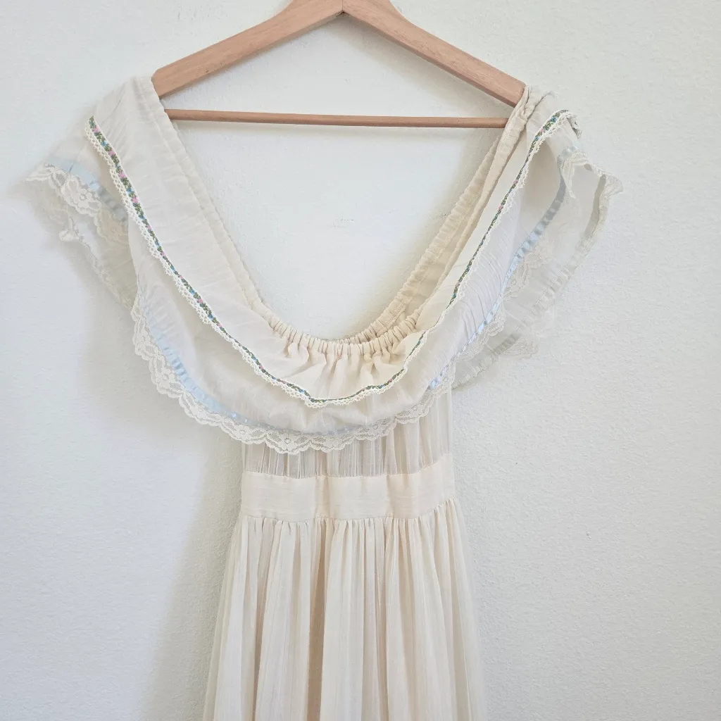 Gunne Sax Romantic Victorian prairie Off-Shoulder Cottagecore Dress small - Image 6