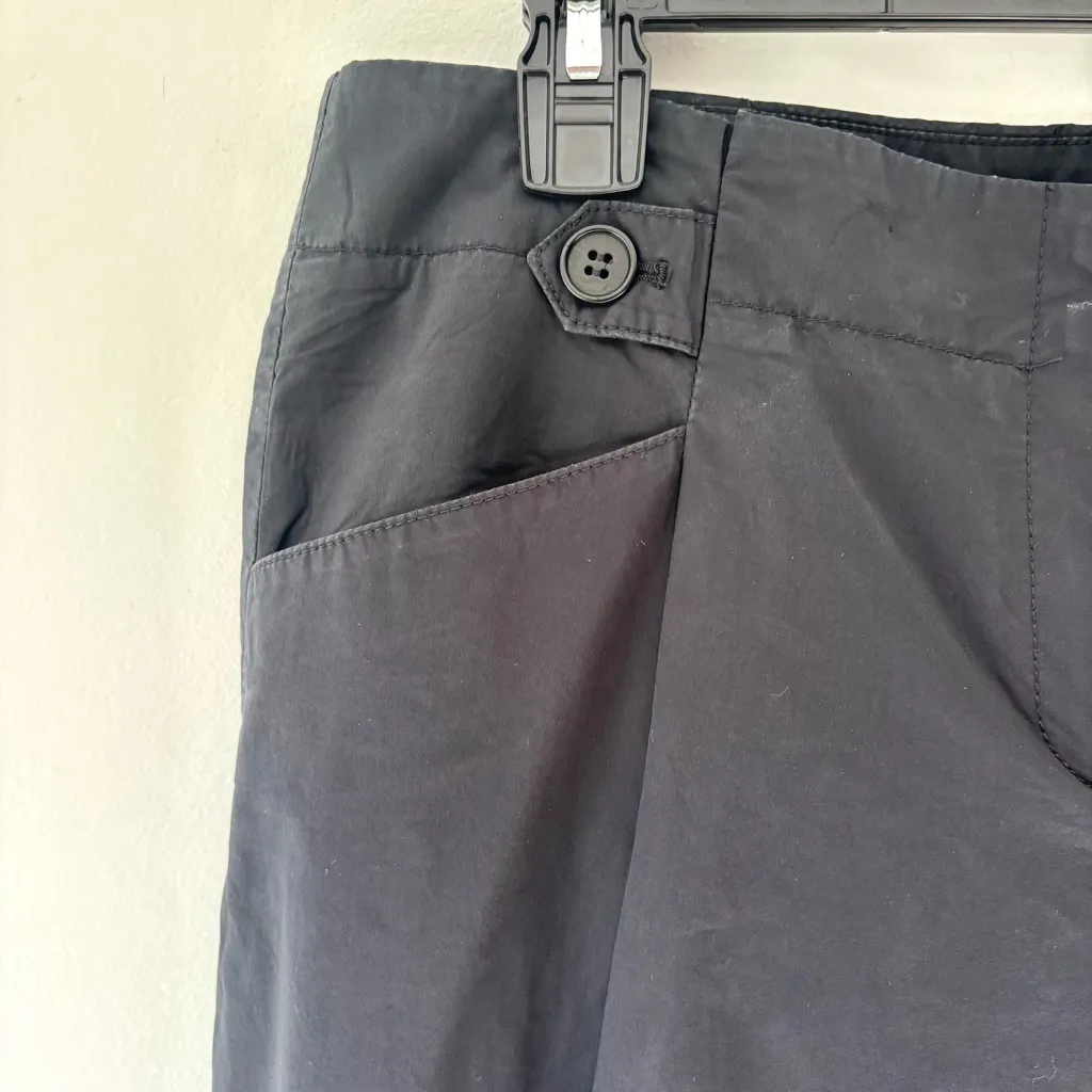 Theory Black Cropped Cotton Dress Pant Trouser Slack Relaxed Fit - Image 3