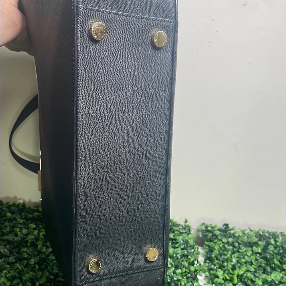 Michael Kors Black Tilda Saffiano Leather Large Tote purse - Image 7