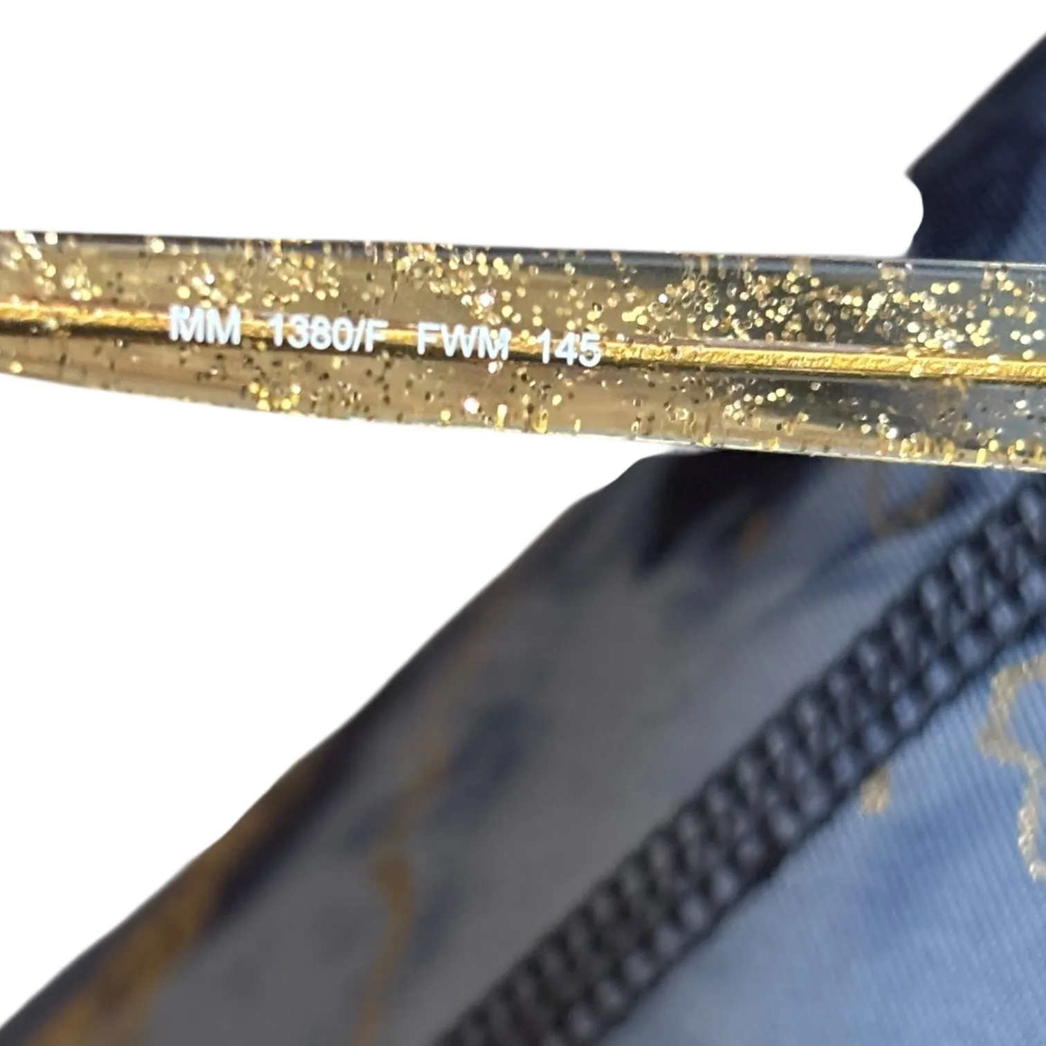 Max Mara Cat Eye Eyeglasses Gold Glitter Frames MM 1380/F FWM 145 Designer - Image 5