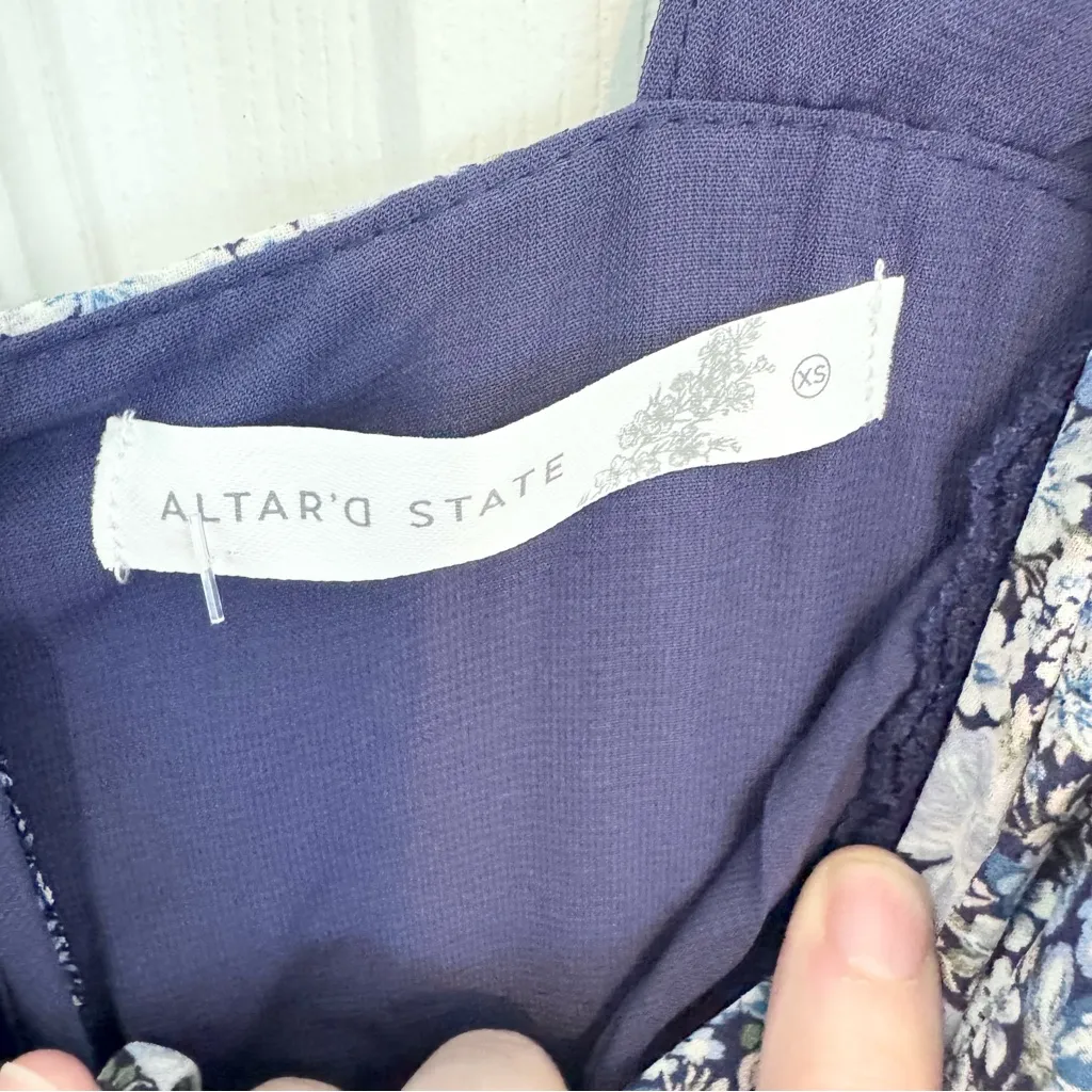 NWT ALTARD STATE Navy Maxi Patchwork Dress XS - Image 5
