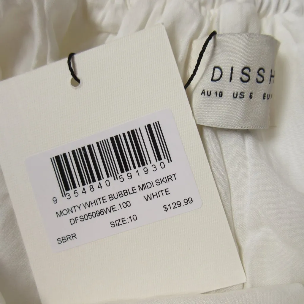 NWT DISSH Monty Bubble Midi in White Cotton Poplin Skirt US 6 / Au 10 - Image 4