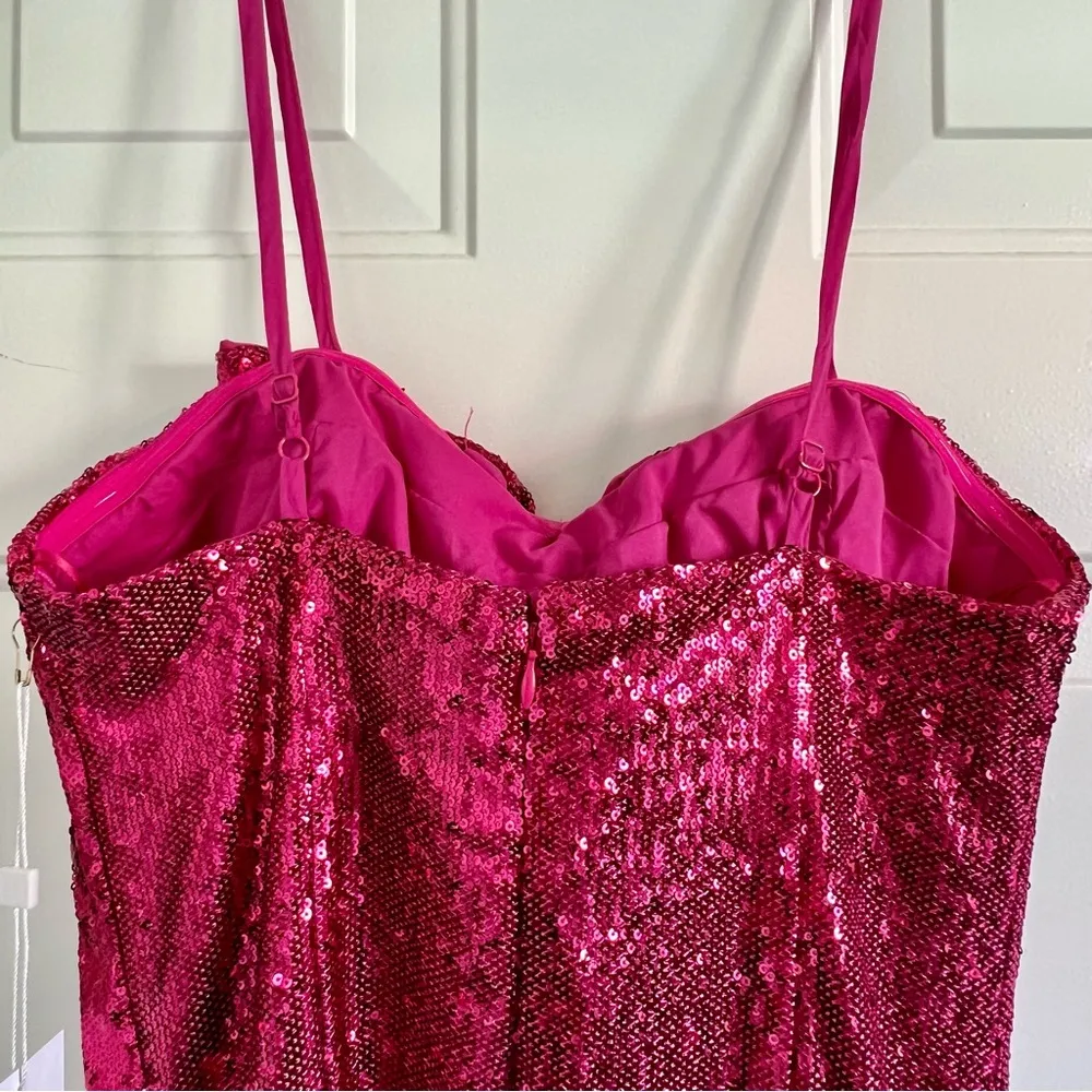 Torn by RONNY KOBO Lindsay Sequin Bow Mini Dress, Color Tulip Pink, Size M, NWT - Image 7