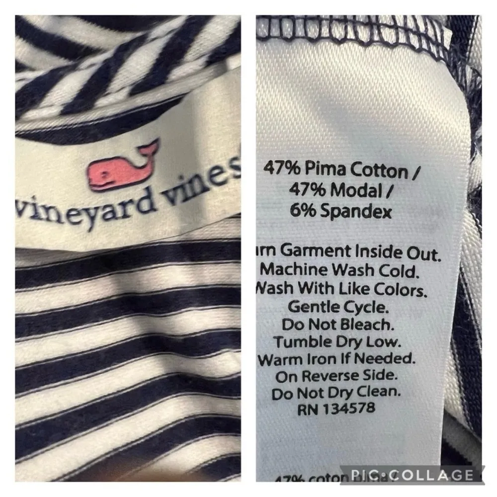 Vineyard Vines Feeder Romper Navy Blue Stripe Knit Short Sleeve S V-Neck Casual - Image 17
