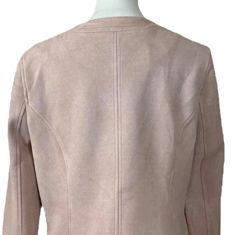 Marc New York Faux Suede Blush Pink Snap Front Jacket Women's Size PL Petite - Image 9